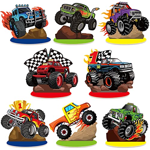 Namalu 16 Pcs Truck Table Decorations Centerpiece for Birthday Party Tables Decorations Blaze Wheels Table Ornaments for Baby Shower Birthday Supplies DIY Decor(Truck) - style: Truck