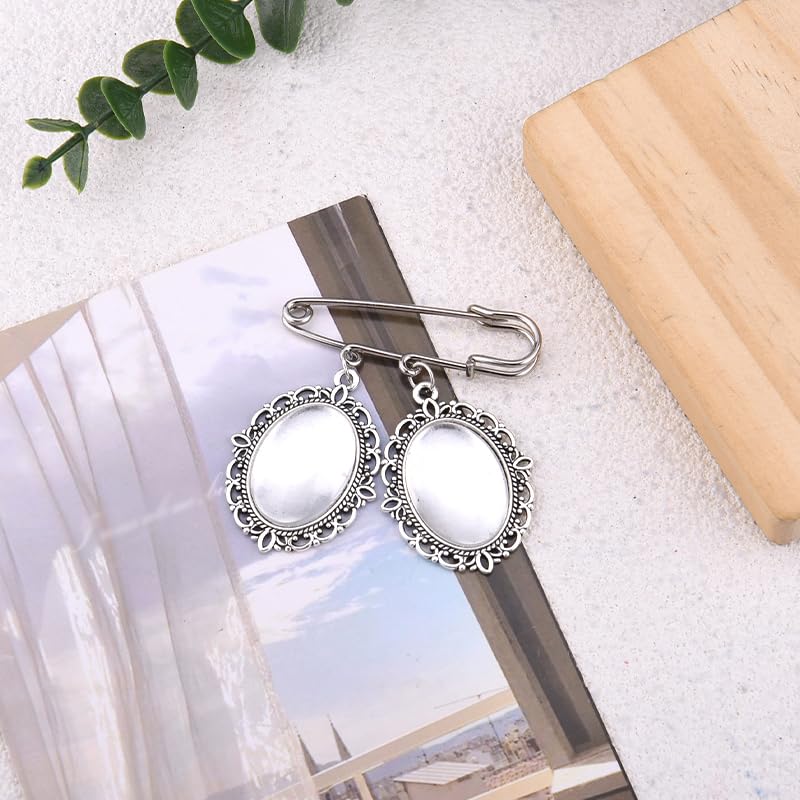 Wedding Double Picture Frame Brooch for Bride Grooms Boutonniece Pin for Wedding Bouquet - color: A