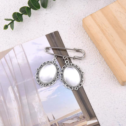 Wedding Double Picture Frame Brooch for Bride Grooms Boutonniece Pin for Wedding Bouquet - color: A