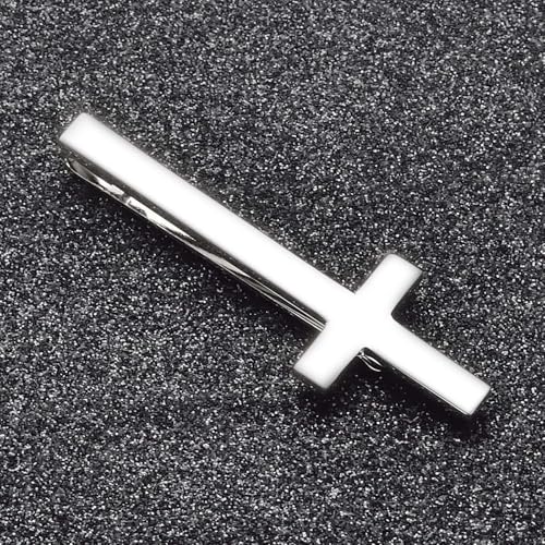 Gold Black Silver Cross Tie Clips For Men Unique Christian Catholic Tie Clip Cross Accessories For Men - style: silver cross