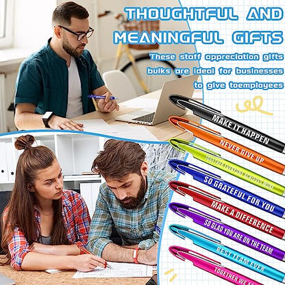 Lincia 100 Pcs Employee Appreciation Ballpoint Pen, Medium Point, Black Ink - style: Employee Appreciation
