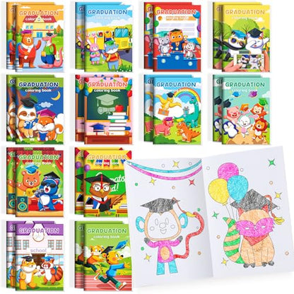 BenLouis 60Pcs Graduation Mini Coloring Books Bulk for Kids Party Favors - style: Graduation