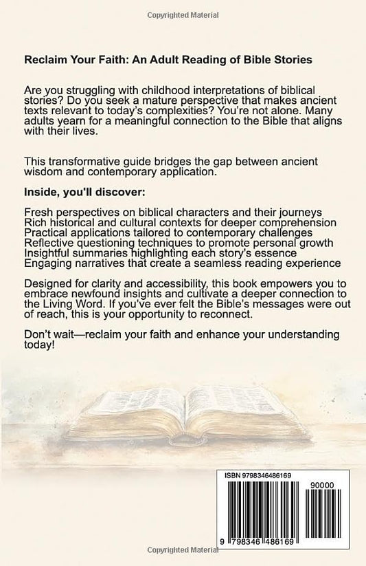 An Adult Reading Of Bible Stories: Stories For Personal Reflection And Spiritual Growth. Reclaim Your Faith, And Cultivate A Deeper Understanding Of The Living Word.