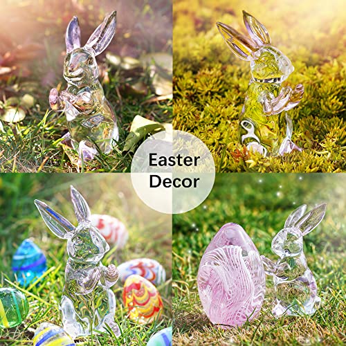 3.5'' Crystal Rabbit Figurine Collectibles Spring Easter Bunny Decorations - style: Pink Rabbit