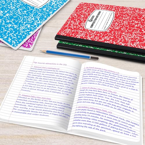 Rosmonde 5000 Pack Composition Notebooks Bulk, Wide Ruled, Assorted Marble - size: 5000 Pack