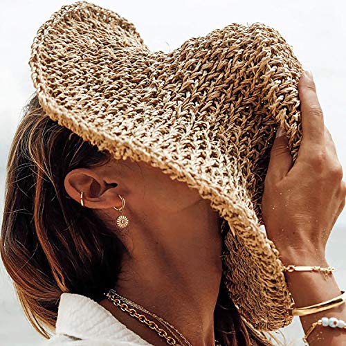 MYEARS Women Earrings Gold Huggie Hoop Dangle Drop 14K Gold Plated Small Simple Hypoallergenic Everyday Jewelry - style: Flower