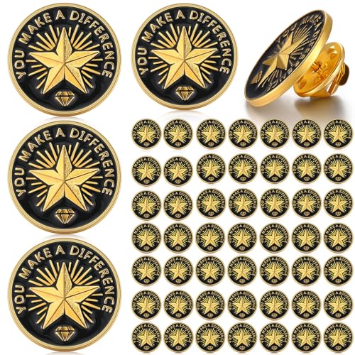Ceenna 50 Pcs Employee of the Month Star Lapel Pins, Make A Difference - style: Make a Difference