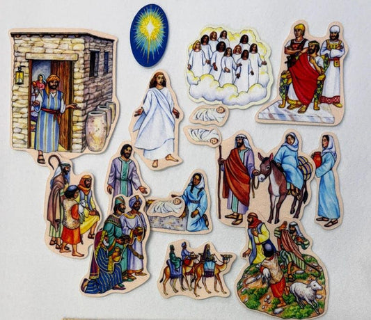Story & Life of Jesus 13 Bible Stories Felt Figures for Flannel Board- Precut & Ready to Use!