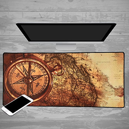 XXL Professional Large Mouse Pad& Computer Game Mouse Mat (35.4x15.7x0.1IN, Compass) - color: Compass, size: 35.4L x 15.7W inches