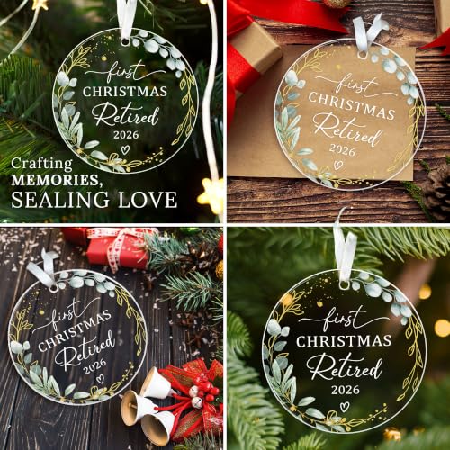 HEXMOZ Retirement Gift for Woman - Retirement Gifts for Men, Women 2026 - color: First Christmas Retired 2026