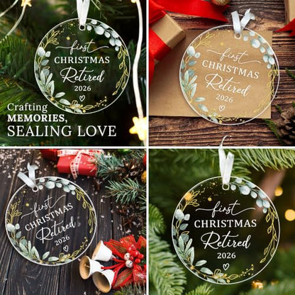 HEXMOZ Retirement Gift for Woman - Retirement Gifts for Men, Women 2026 - color: First Christmas Retired 2026