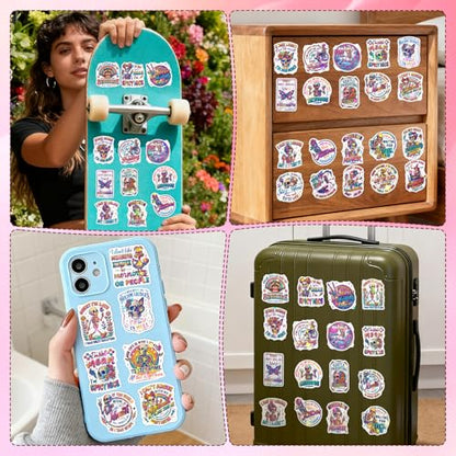 100 Pcs Funny Skeleton Stickers for Adults Sarcastic Skull Decals - style: Sarcastic
