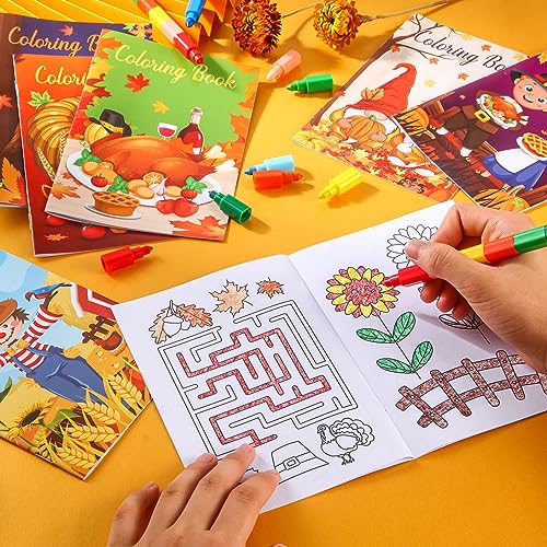 BenLouis 60Pcs Thanksgiving Mini Coloring Books Bulk for Kids Party Favors - style: Thanksgiving