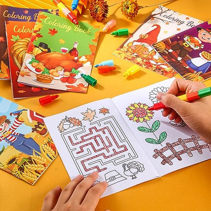 BenLouis 24 PcsThanksgiving Fall Mini Coloring Books for Kids Party Favors - style: Thanksgiving
