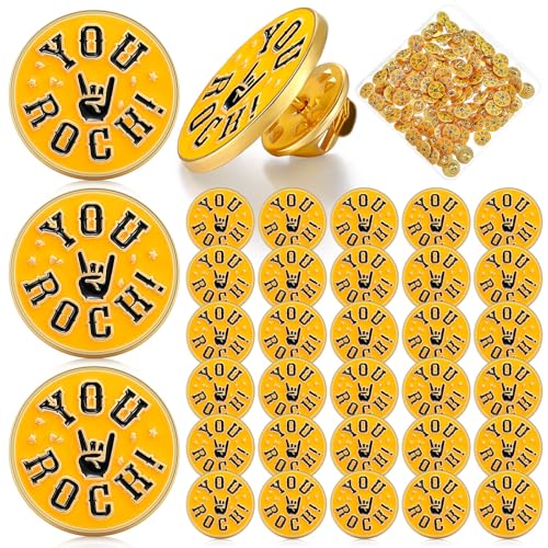 Ceenna 50 Pcs Employee of the Month Star Lapel Pins, You Rock - style: You Rock