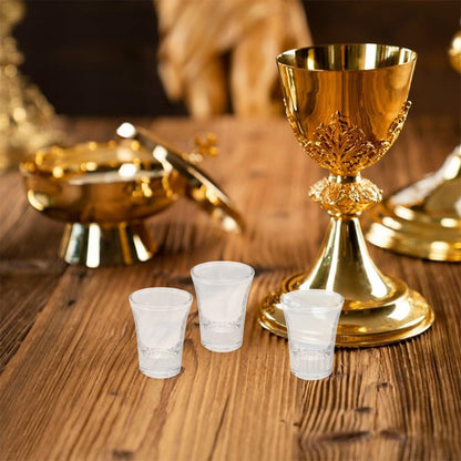 Luxshiny 12-pack Glass Communion Cups for Standard Communion Trays Clear 0.34 oz Mini Chalice Set for Church Services Accessories for Family Gatherings and Parties
