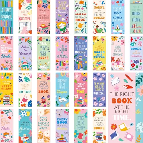120 PCS Book Lover Bookmarks, 30 Unique Designs Double-Sided Read Accessories Page Markers Reading Bookmarks for Women, Men, Kids, Adults, Students, Book Lovers All Ages - style: Book Lover Bookmarks