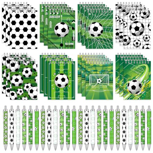 Sprial Notebooks with Pens Bulk, 48 Pack, 5.5 x 4.7 Inch, Sports - color: Dynamic Soccer Sports