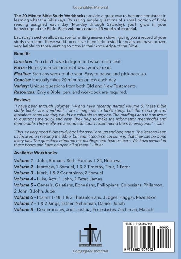 The 20-Minute Bible Study Workbook - Volume 5: Genesis, Galatians, Ephesians, Philippians, Colossians, Philemon, 2 & 3 John, Jude