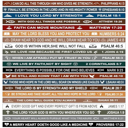 JUNEBRUSHS 42pcs Bible Verse Silicone Bracelets Christian Wristbands Bulk - style: Bible Style