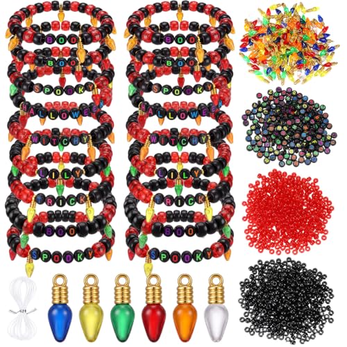 Soulchen 1174 Pcs/24 Sets Halloween Beads for Bracelet Craft Kit - style: Halloween