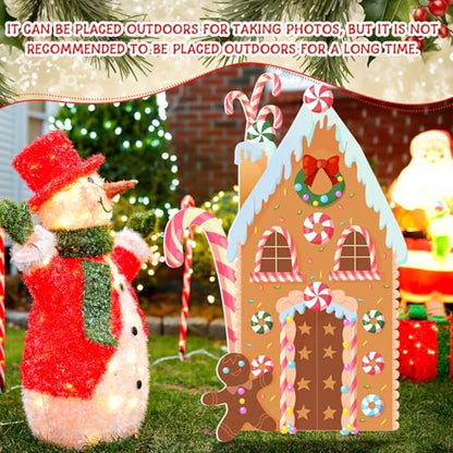 Teling Christmas Gingerbread House Photo Booth Props, 43.3 x 37.4 Inch - style: Gingerbread House