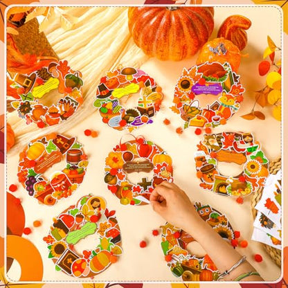 Hollowfly 48 Set Thanksgiving Wreath Craft Kits DIY Christian Ornament - style: Christian Thanksgiving