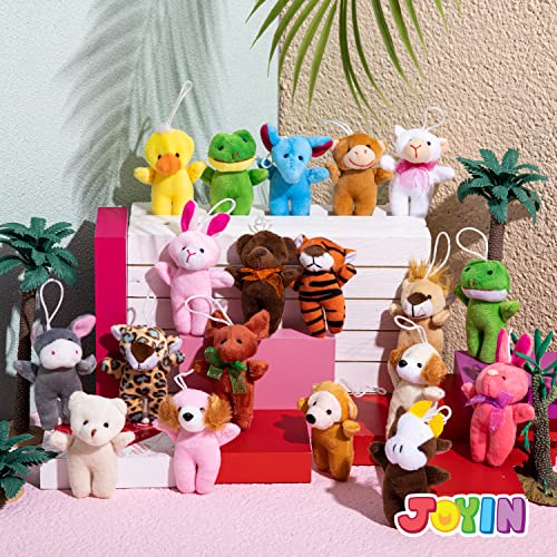 JOYIN 24 Pcs Mini Animal Plush Toys (24 Units 2"-3"), Stuffed Animal Bulk for Kids Birthday Party Favors, Presents, Pinata Fillers, Goodie Bag Fillers, School Prizes, Carnival Treasure Box Toys - style: Standing Animals