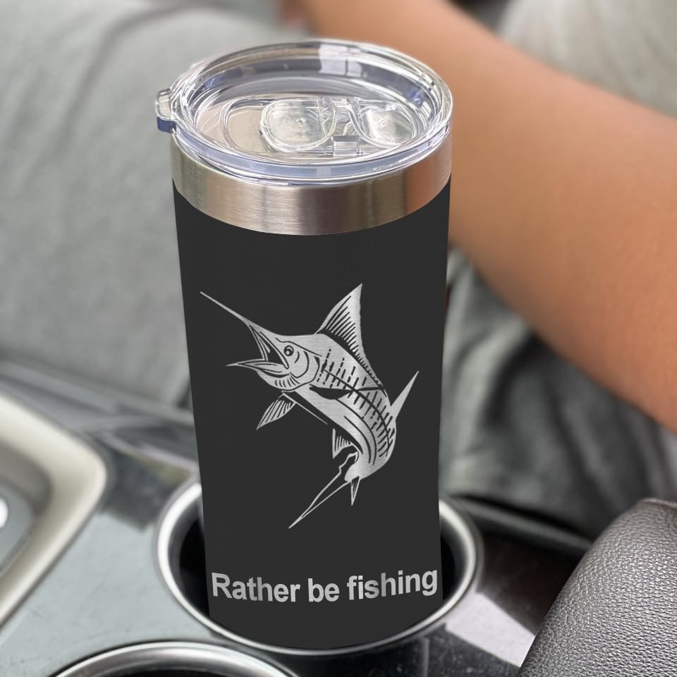LaserGram Personalized 22oz Skinny Tumbler, Christian Cross (Black) - color: Black