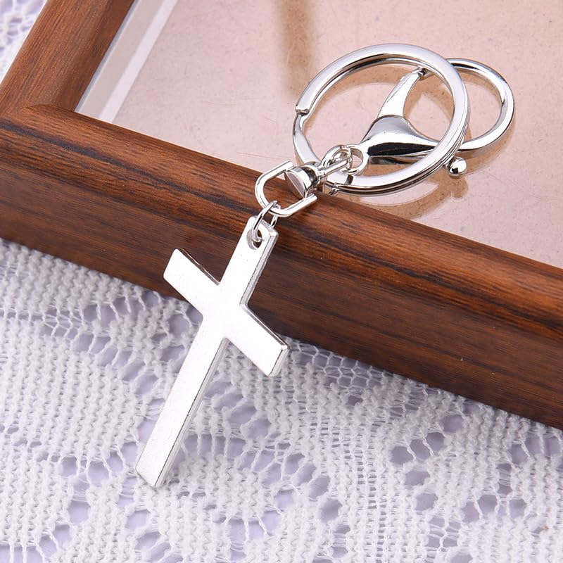YALLNASL Cross Purse Charm for Handbag Purse Cross Keychain Accessories for Women Men Religious Christian Birthday Gift Ideas - color: Silver