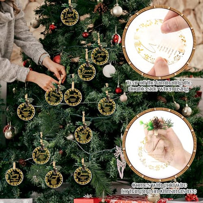 Kasyat 48 Sets Christian Christmas Ornaments Religious Bible Words Decor