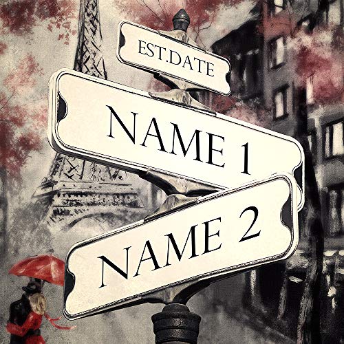 A&T ARTWORK Lovers Roadcrossing Signs Photo Prints Gift,includes Names and the Date Unique Gift for the Anniversary.11X14 inches D-Mats UNFRAMED - color: Lovers Roadcrossing Signs, size: 11x14"