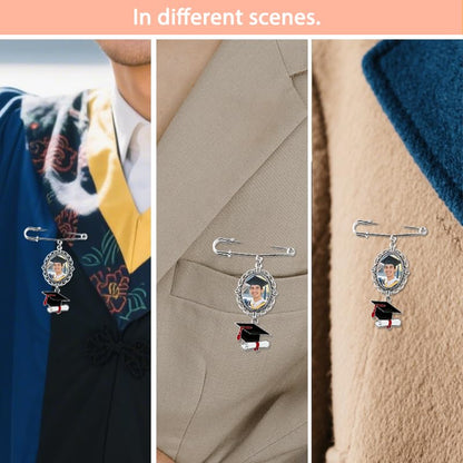 Wedding Double Picture Frame Brooch for Bride Grooms Boutonniece Pin for Wedding Bouquet - color: Color M