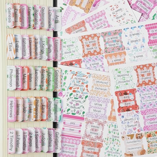 Mr. Pen- Laminated Bible Tabs, 120 pcs, Easy-to-Read & Apply - color: Garden Glory