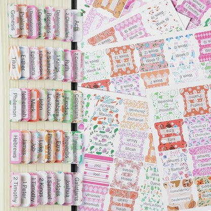 Mr. Pen- Laminated Bible Tabs, 120 pcs, Easy-to-Read & Apply - color: Garden Glory