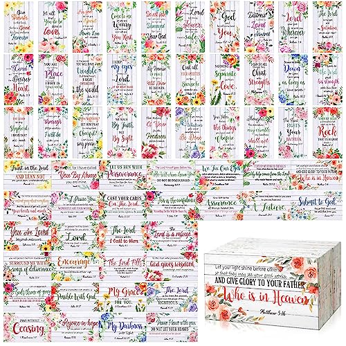 Estune 240 Pcs Bible Verse Cards bulk with Full Scripture, Flower Style - style: Flower Style