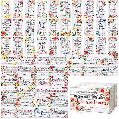 Estune 240 Pcs Bible Verse Cards bulk with Full Scripture, Flower Style - style: Flower Style