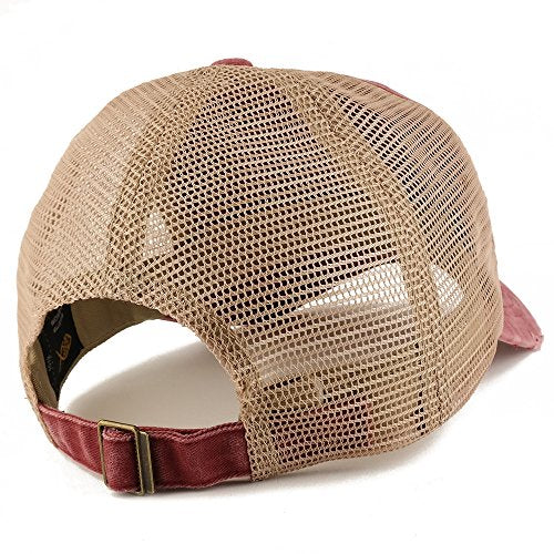 Trendy Apparel Shop Psalm 23 Frayed Bill Trucker Mesh Back Cap - color: Wine