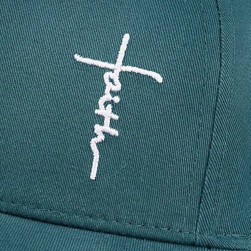 Christian Jesus Hats for Men & Women - Cross Logo Faith Baseball Caps - Ideal Religious Gifts for Thanksgiving and Christmas - color: Storm Blue