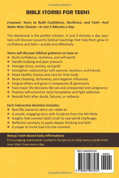 Bible Stories for Teens: 5-Minute Interactive Devotions With Insights, Reflection Prompts, and Prayers for Today’s Teen Boys & Girls to Grow Faith, Overcome Challenges, and Thrive