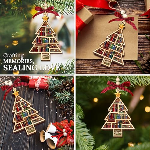 HEXMOZ Book Lover Christmas Ornaments 2026 - Book Lovers Gifts for Women - color: Book Lover