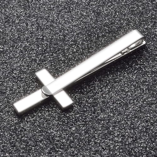 Gold Black Silver Cross Tie Clips For Men Unique Christian Catholic Tie Clip Cross Accessories For Men - style: silver cross