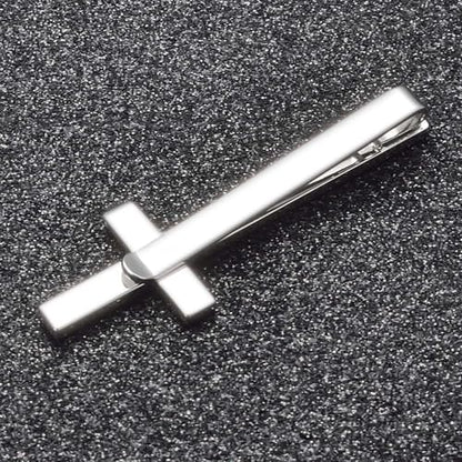 Gold Black Silver Cross Tie Clips For Men Unique Christian Catholic Tie Clip Cross Accessories For Men - style: silver cross
