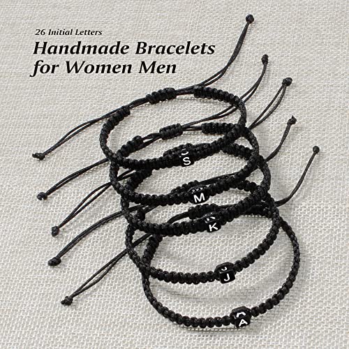 Initial Bracelets for Women Teen Girls Handmade Rope Braided Bracelet for Men Jewelry Birthday Graduation Mother's Day Gifts for Mom Wife Girlfriend Her Friends - style: B