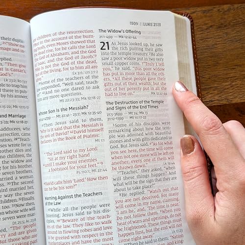 SacredBound Personalized NIV Large Print Reference Bible – Engraved Name LeatherSoft Tan/Brown | 12 Point Comfort Print, Cross References, Red Letter (Name Only)