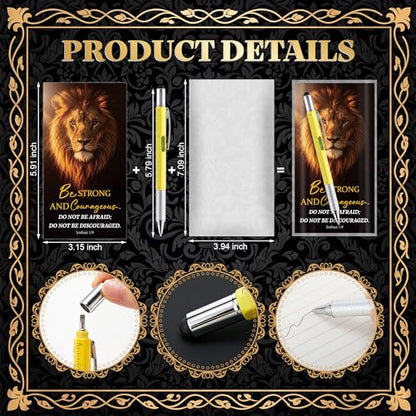 50 Sets Father's Day Religious Gifts Bulk for Church, 6 in 1 Multi Tool Pen with Bible Verse Bookmarks, Christian Gifts for Men, Pastor, Church Visitors, Men of God Appreciation Gift