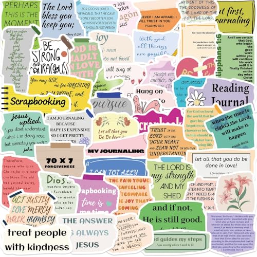 50PCS Jesus Quote Notes Stickers,Bible Journaling Stickers,Waterproof Vinyl Faith Stickers for Water Bottles Laptop Journal - color: Quote Notes Stickers