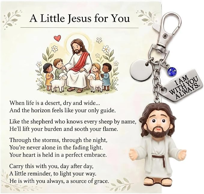 Angyape A Little Jesus for You - Mini Jesus Keychain Backpack Bag Charms Birthstone Charm Inspirational Christian Faith Gifts - color: I: September