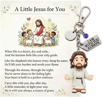 Angyape A Little Jesus for You - Mini Jesus Keychain Backpack Bag Charms Birthstone Charm Inspirational Christian Faith Gifts - color: I: September
