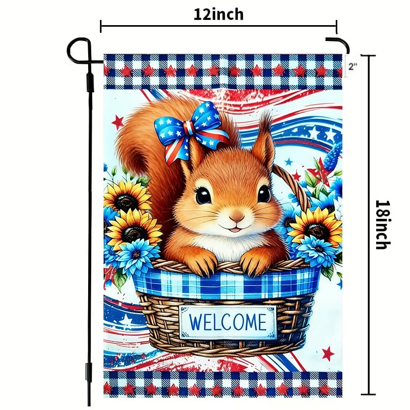 4th of July Garden Flag 12x18 Double Sided for Outside - color: 4th July-12'' x 18"